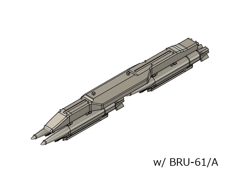 【在庫品】1/72スケール GBU-39 SDB 4本 + BRU-61/A兵装ラック(プラスチックモデル用品)