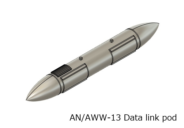 【在庫品】1/72スケール AGM-84H SLAM-ER 2本 + AN/AWW-13データリンクポッド(プラスチックモデル用品)