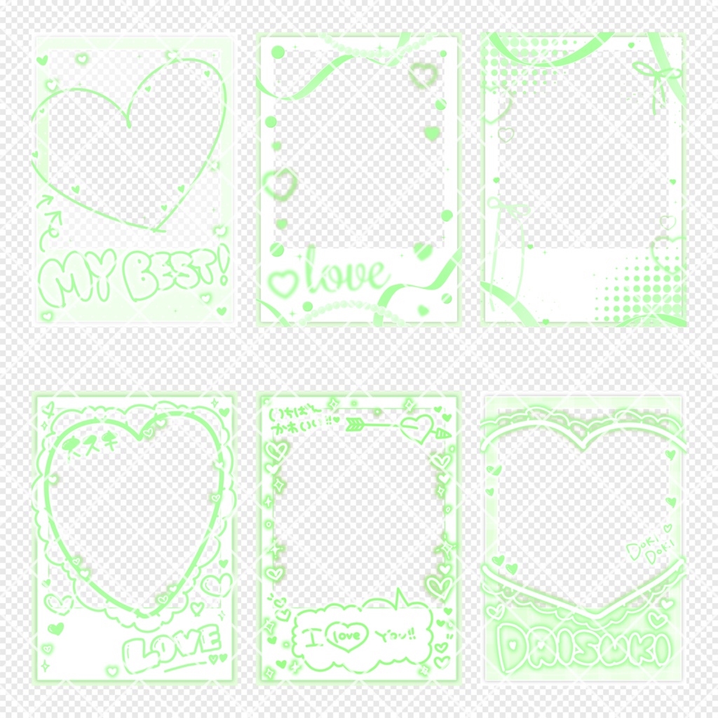 チェキ風ネットプリント素材【♡】