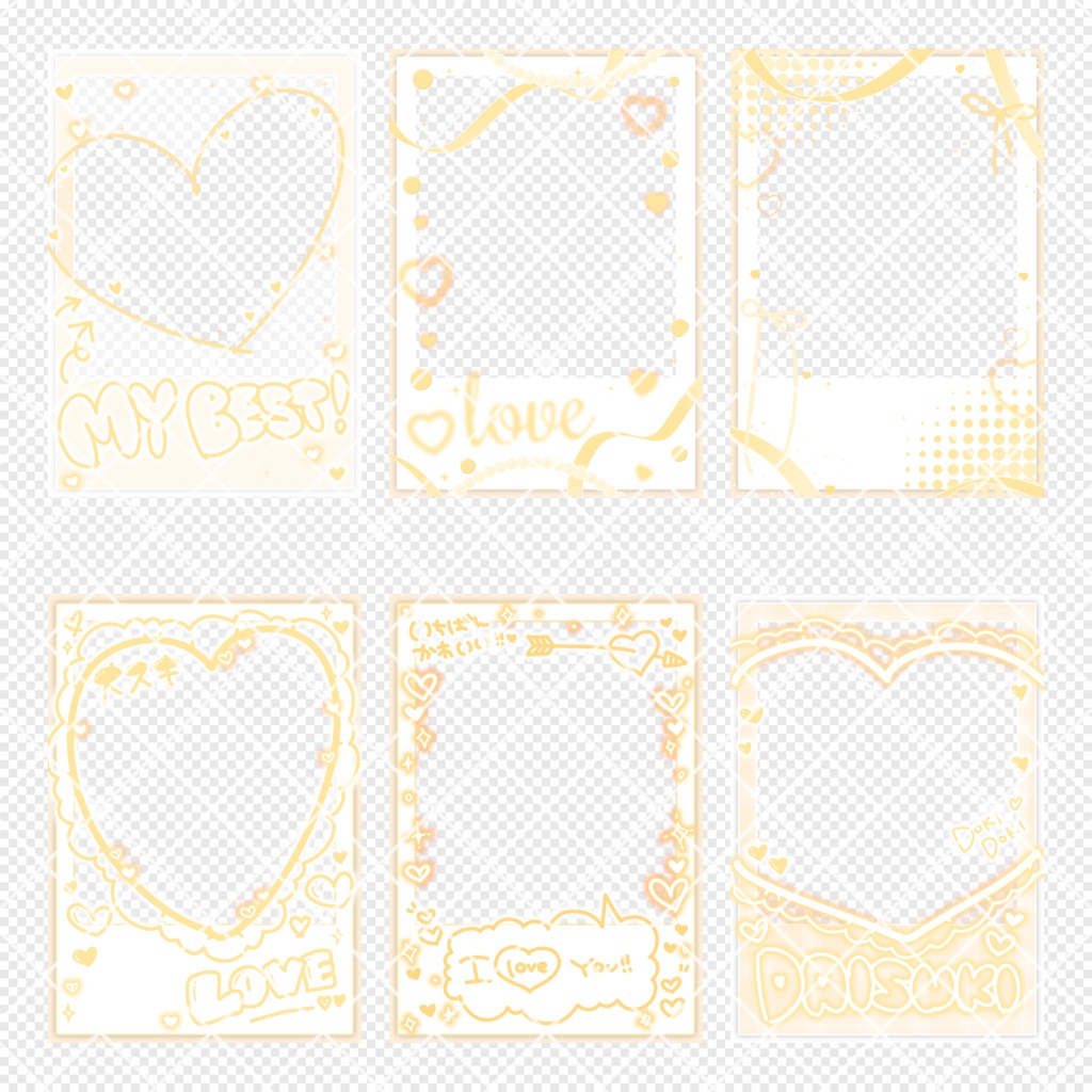 チェキ風ネットプリント素材【♡】