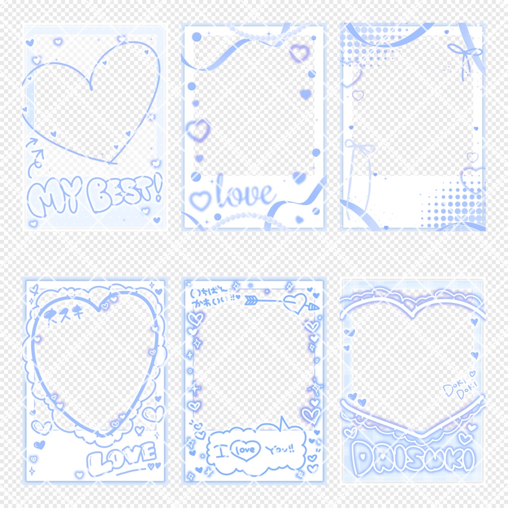 チェキ風ネットプリント素材【♡】