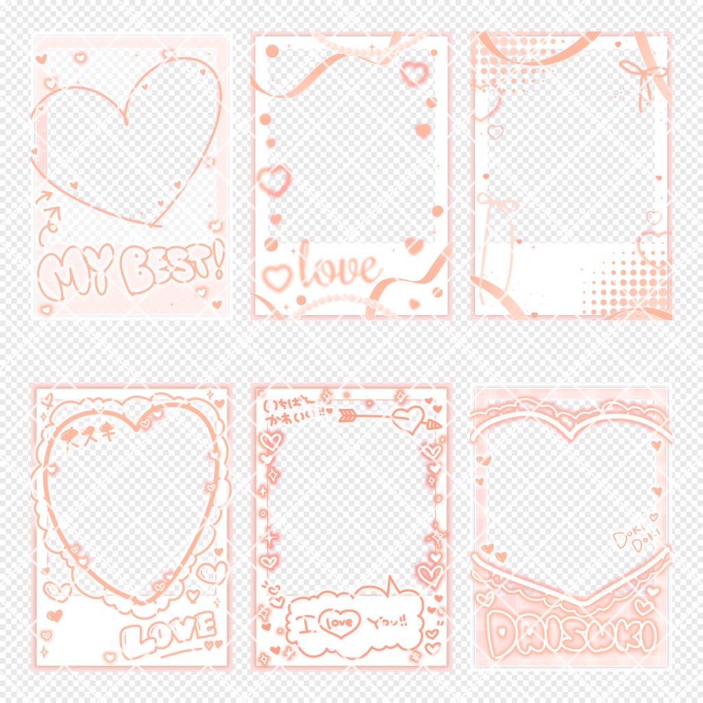 チェキ風ネットプリント素材【♡】