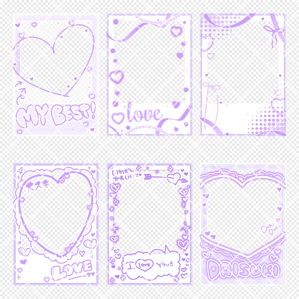 チェキ風ネットプリント素材【♡】