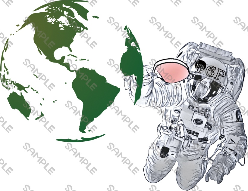 宇宙卓球Tシャツ-白