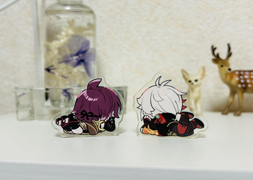 楓原万葉&鹿野院平蔵 ~寝そべりアクリルマスコットセット~