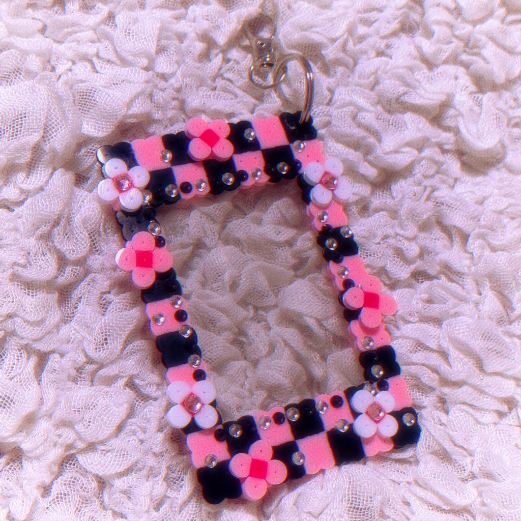 🌼チェッカー カードケースキーホルダー(試作品/ピンク)