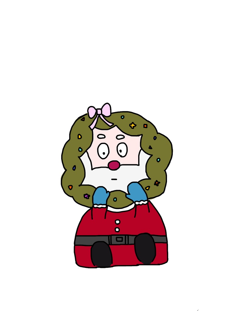 クリスマスのかわいいスマホ壁紙（サンタ×リース）