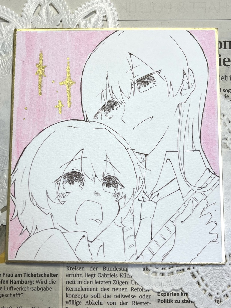直筆イラスト色紙verひびまい(ピンク)