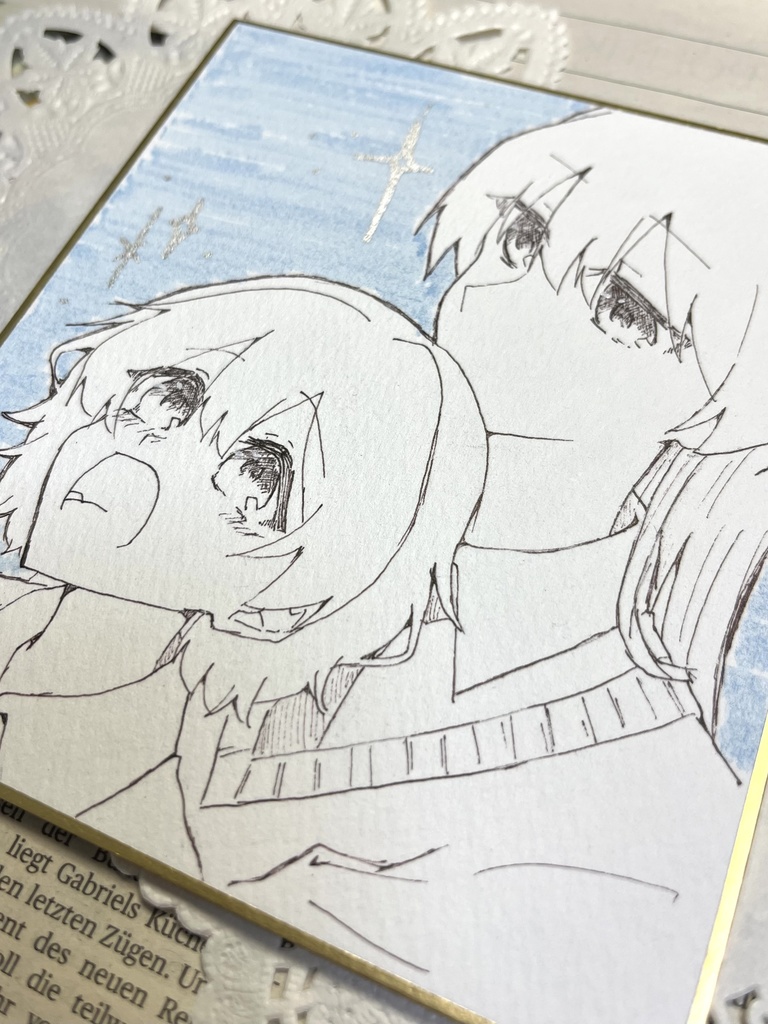 直筆イラスト色紙verひびまい(ブルー)