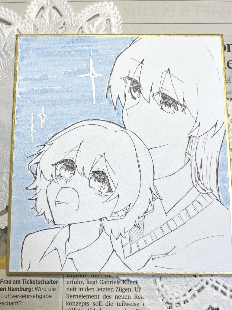 直筆イラスト色紙verひびまい(ブルー)
