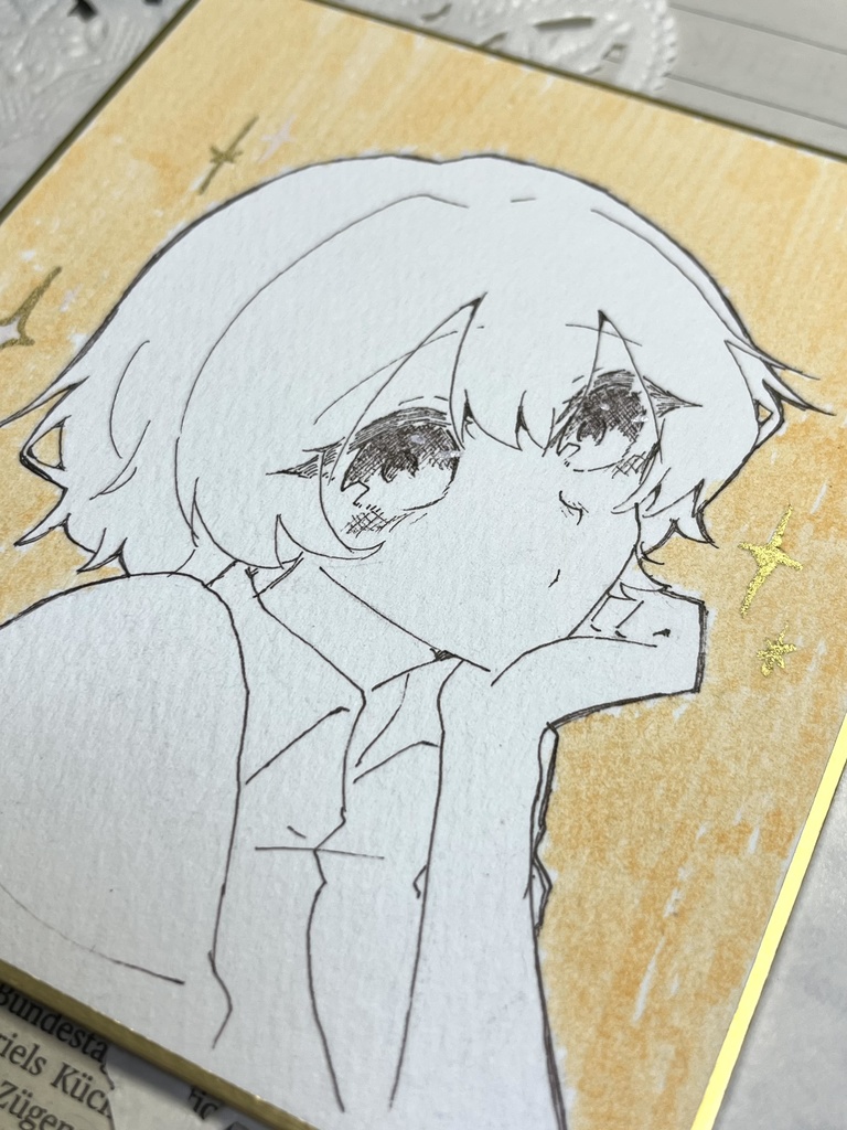 直筆イラスト色紙verまい(オレンジ)