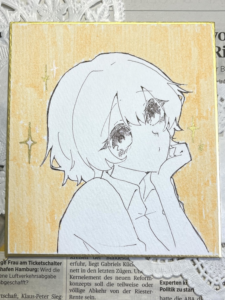 直筆イラスト色紙verまい(オレンジ)