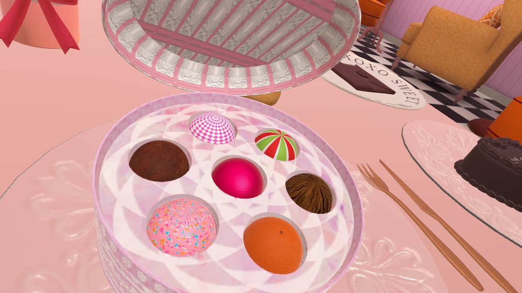 チョコレート★プレゼントボックス chocolate★PresentBox MA対応 アバター&ワールド【食べられるギミック付き】