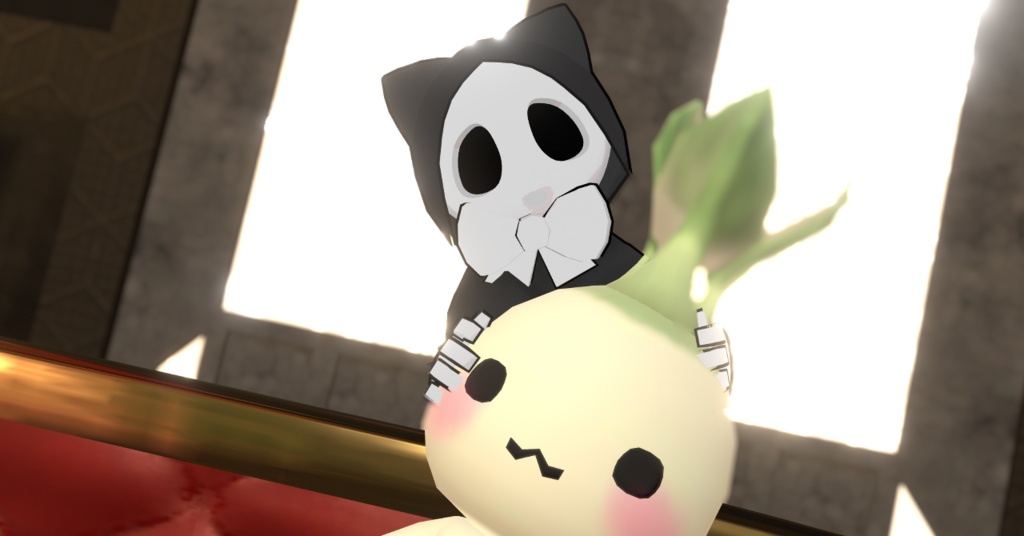 【無料】オリジナル3Dモデル ねことりのしにがみ「です君」