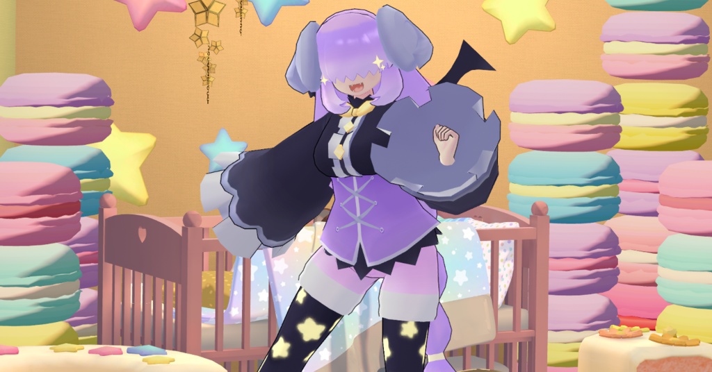 【Quest対応】オリジナル3Dモデル「メカクレ夢魔のアルル」