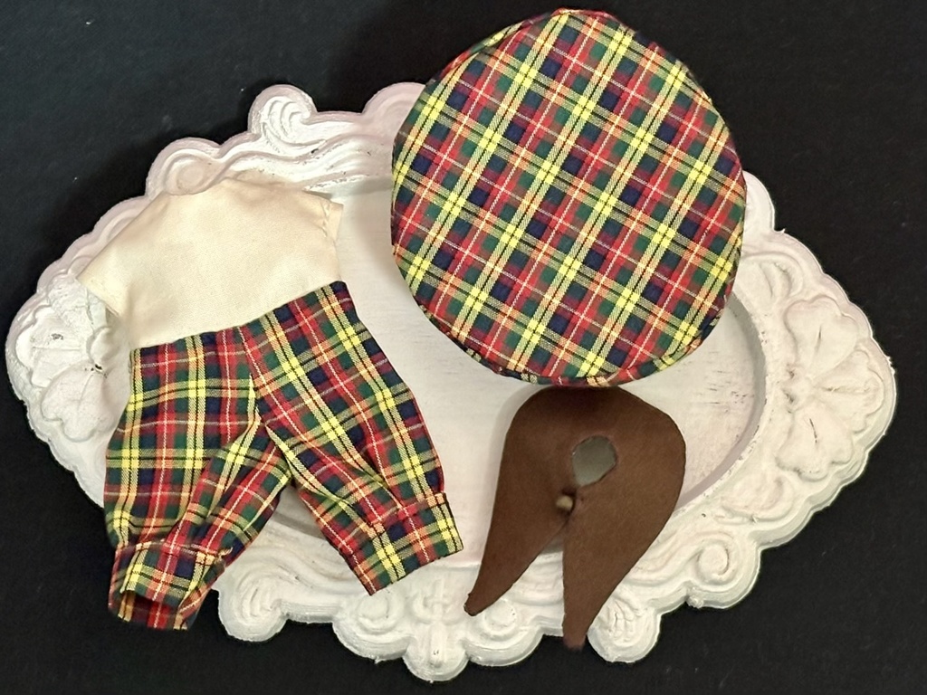 チェックサロペットセット