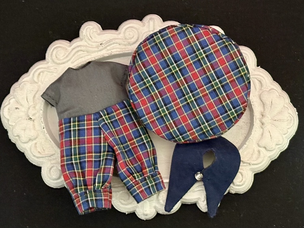 チェックサロペットセット