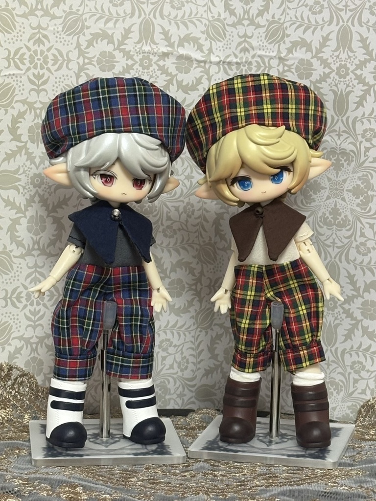 チェックサロペットセット