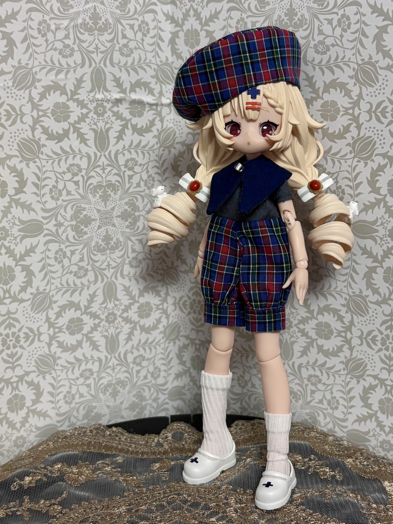 チェックサロペットセット