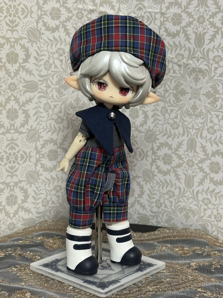 チェックサロペットセット