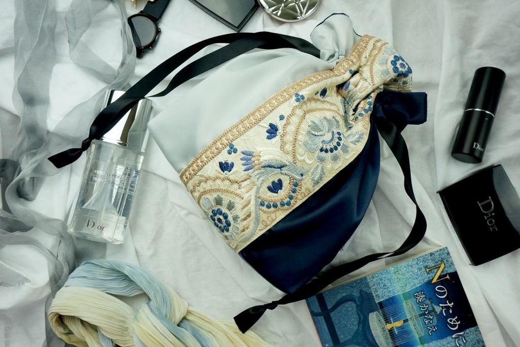 三鳥毛イメージ【トラベル巾着ポーチ】