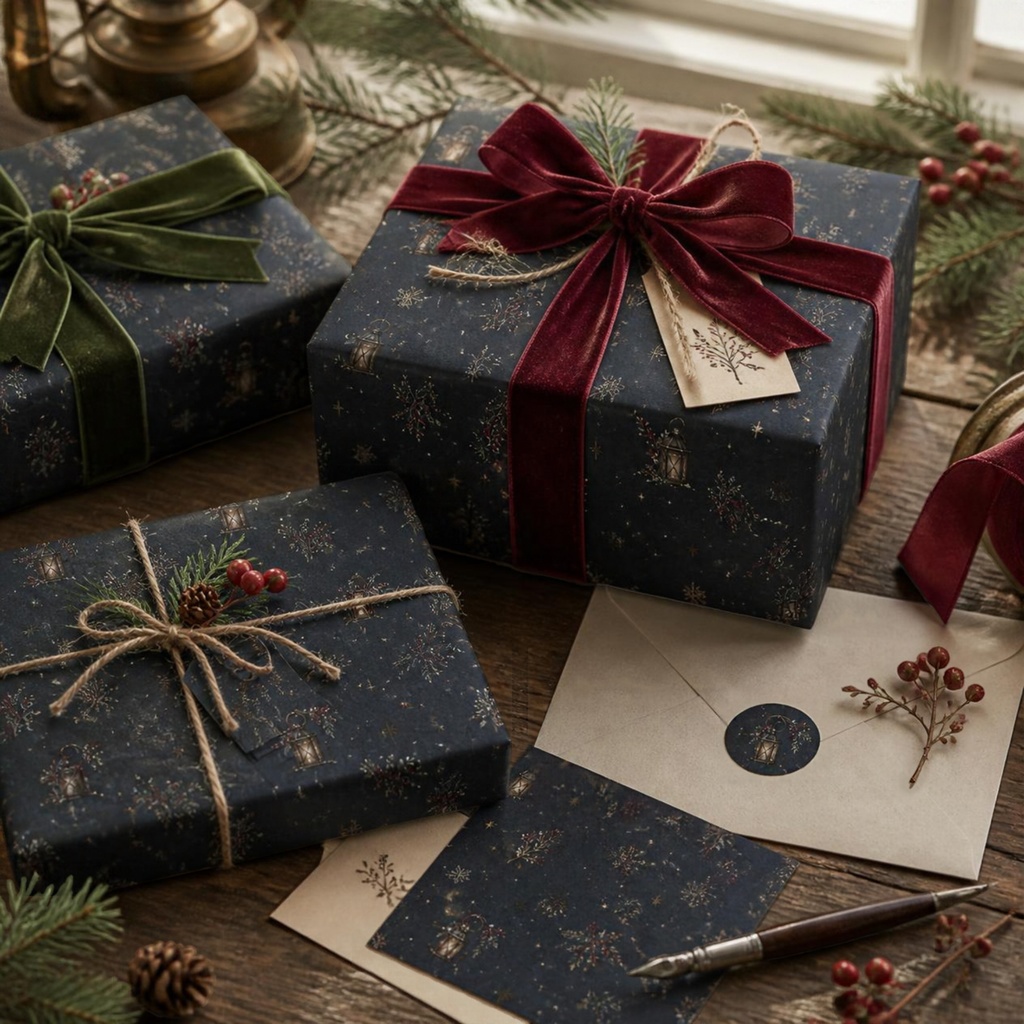 Christmas Market|ヴィンテージクリスマス デザインペーパー12枚セット|A4印刷用PDF付き