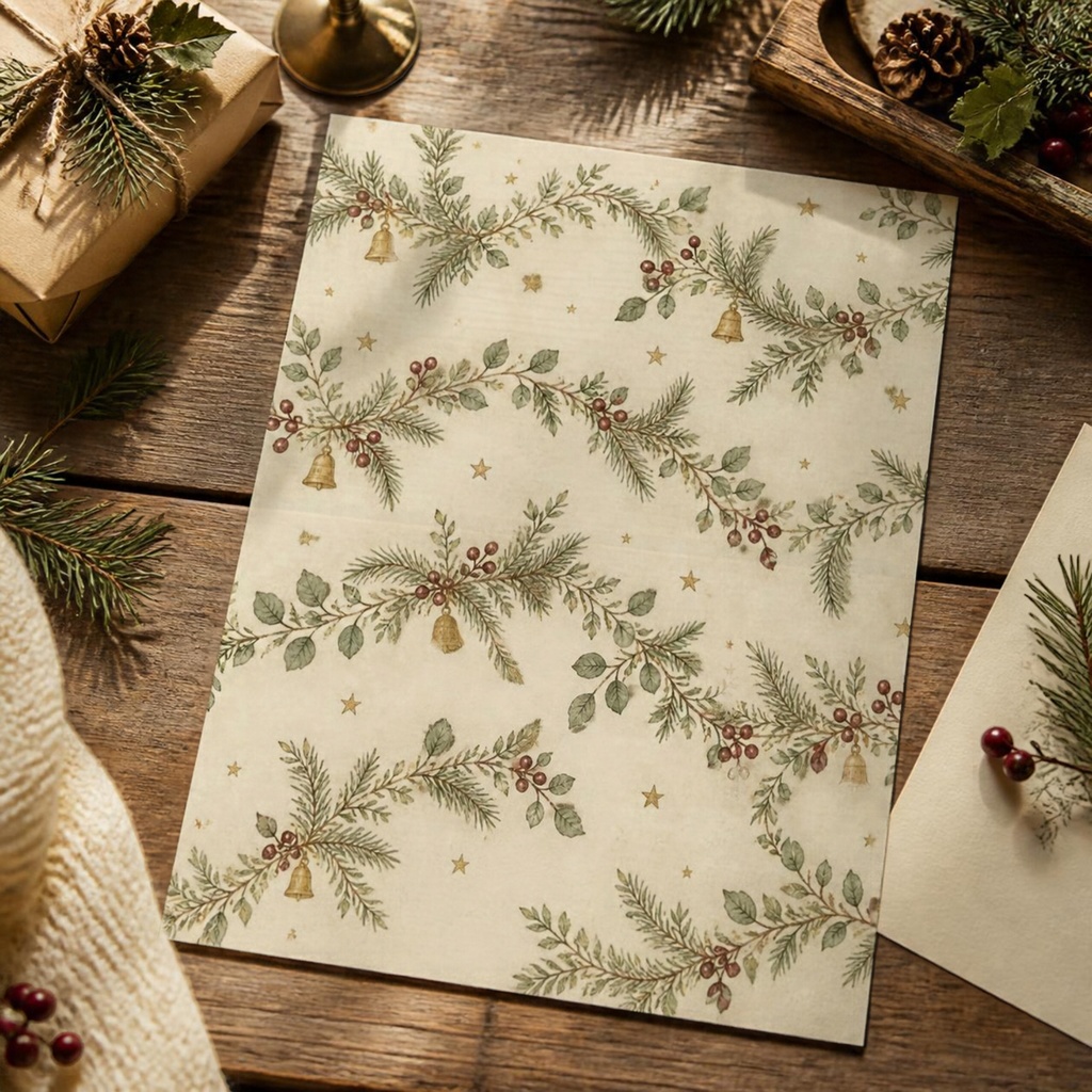 Christmas Market|ヴィンテージクリスマス デザインペーパー12枚セット|A4印刷用PDF付き