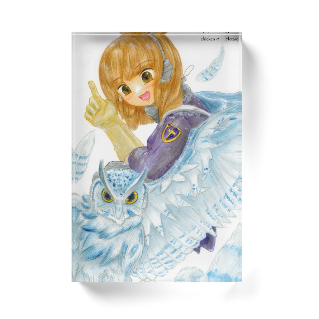 アクリルブロック 雪フクロウ