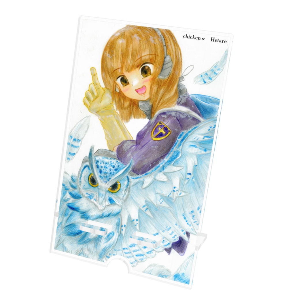 アクリル スマホスタンド 冬フクロウ