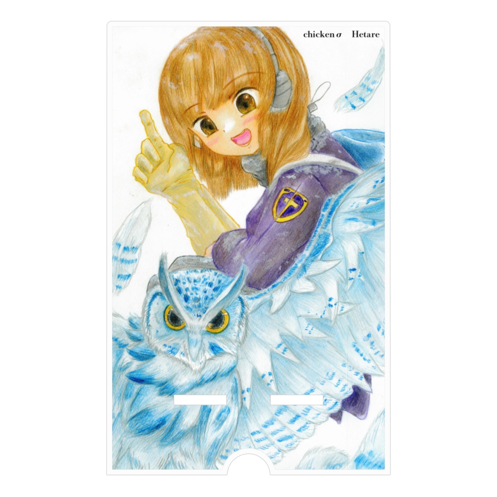 アクリル スマホスタンド 冬フクロウ