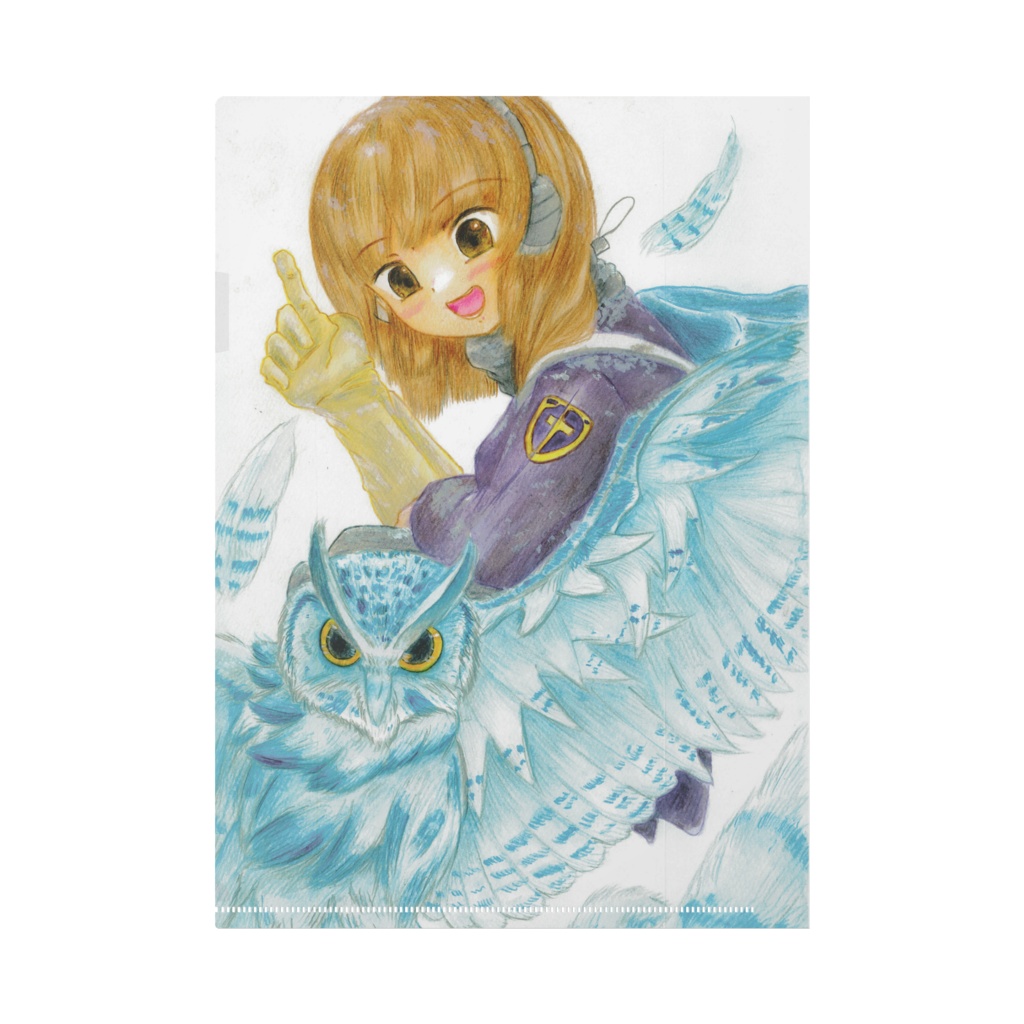 A4クリアファイル 雪フクロウ