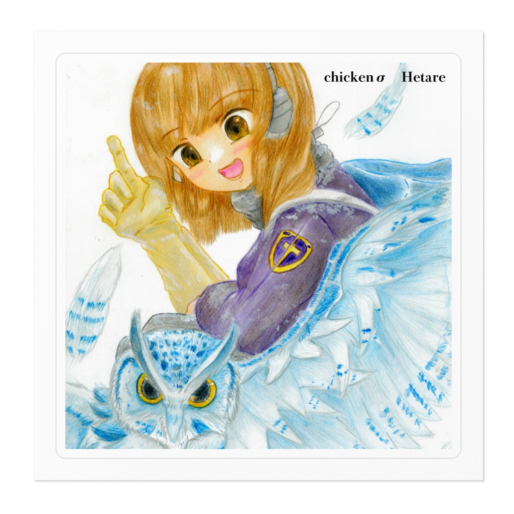 ステッカー 冬フクロウ