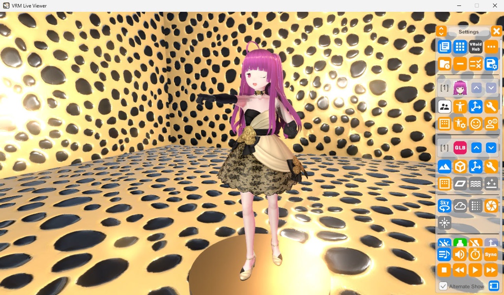 VRMLiveViewer用 壁GLB