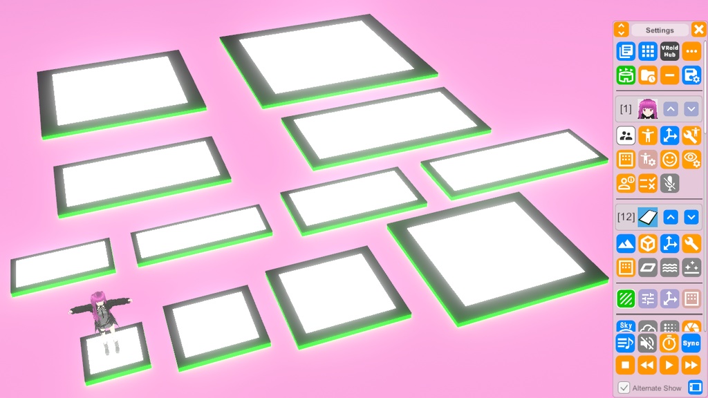 VRMLiveViewer用 スタンド型床のバリエーション集 v1.1