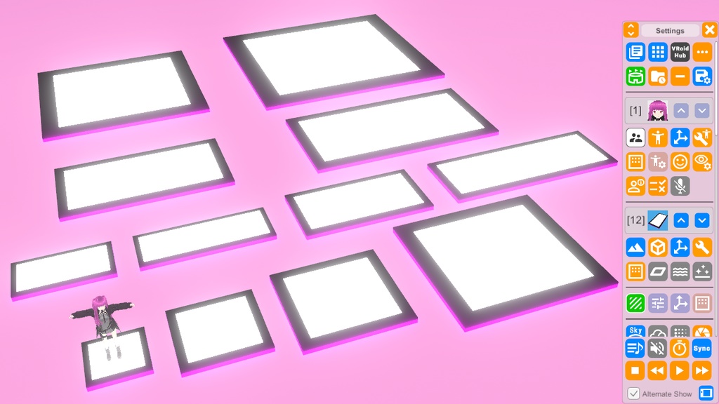 VRMLiveViewer用 スタンド型床のバリエーション集 v1.1