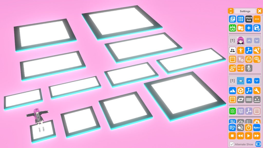 VRMLiveViewer用 スタンド型床のバリエーション集 v1.1