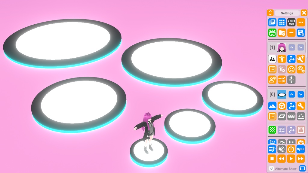 VRMLiveViewer用 スタンド型床のバリエーション集