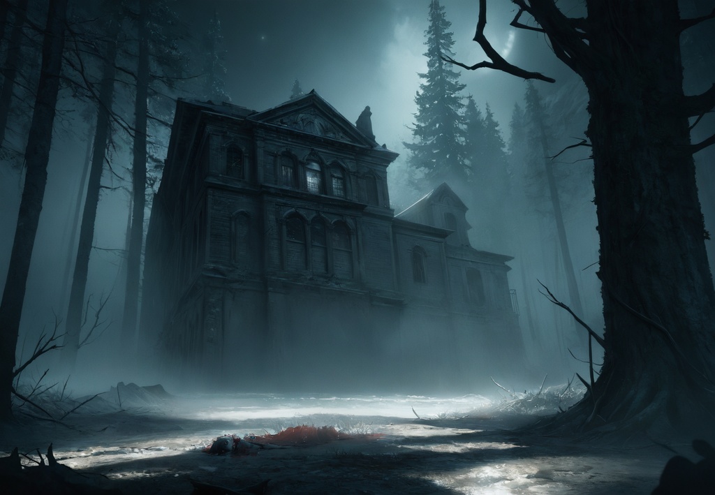 ホラー用背景素材(廊下/廃墟外観/森林/など)