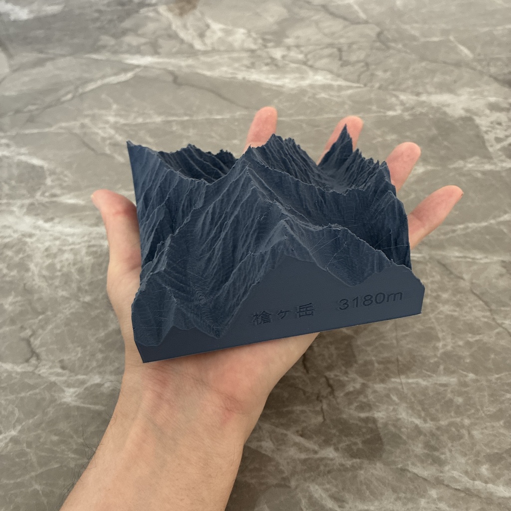 【登頂日刻印対応可能】槍ヶ岳 3D地形模型|立体地図オブジェ