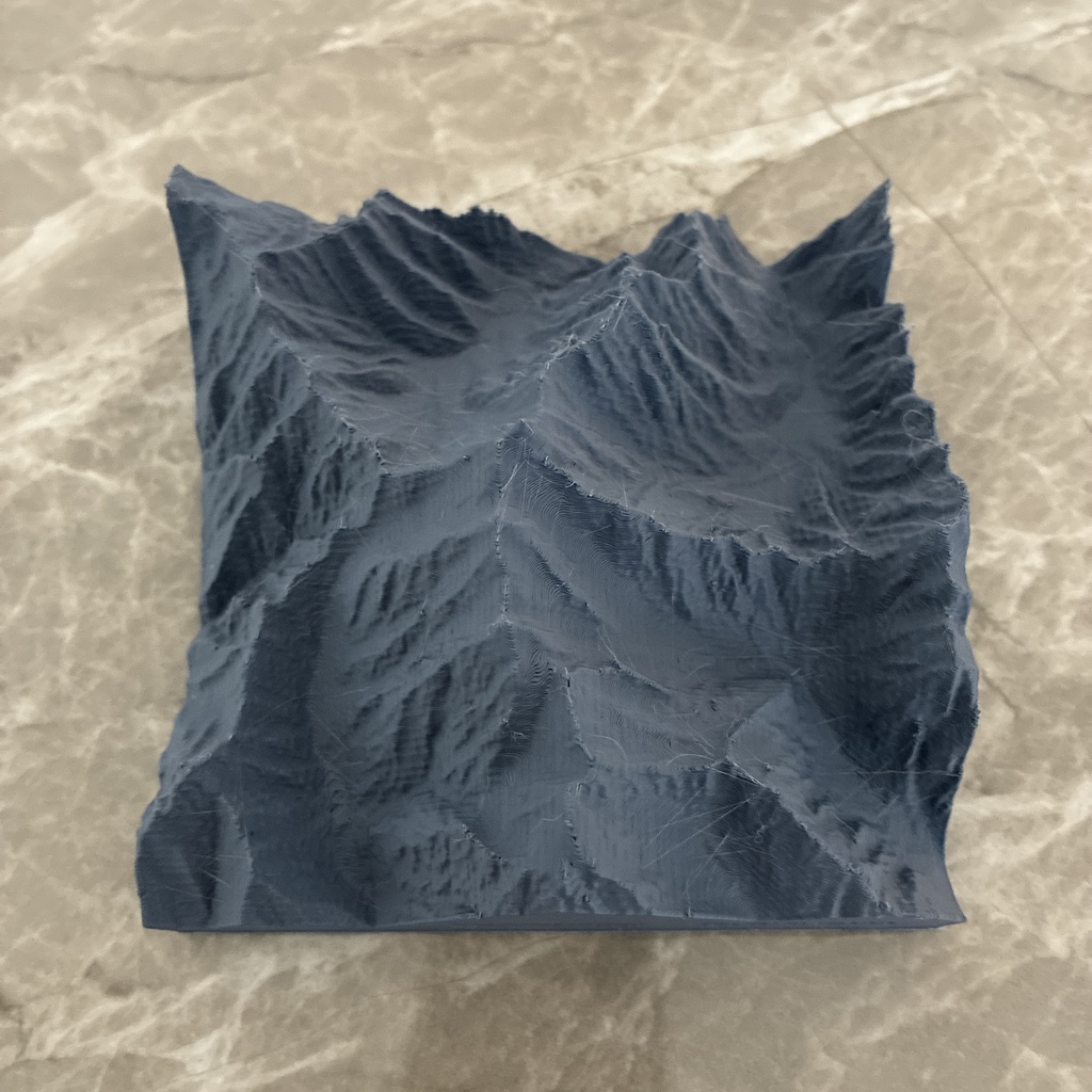 【登頂日刻印対応可能】槍ヶ岳 3D地形模型|立体地図オブジェ