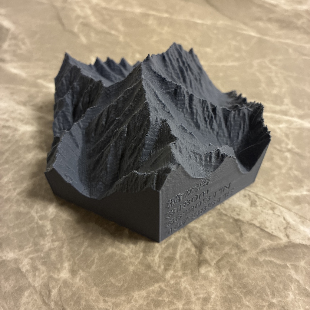 【登頂日刻印対応可能】槍ヶ岳 3D地形模型｜立体地図オブジェHEX
