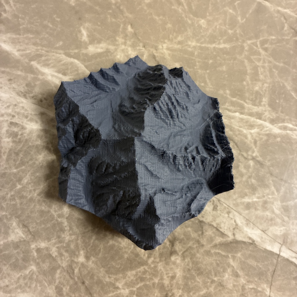【登頂日刻印対応可能】槍ヶ岳 3D地形模型|立体地図オブジェHEX