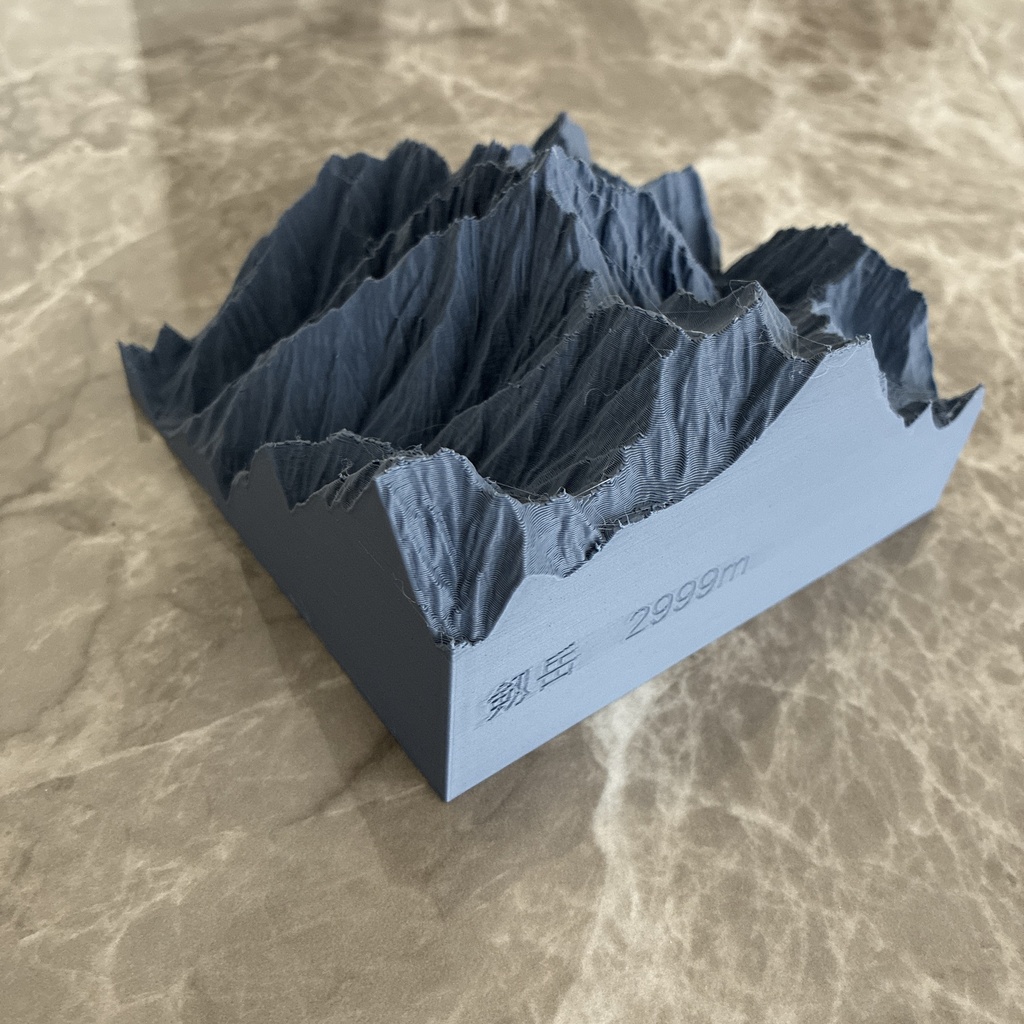 【登頂日刻印対応可能】剱岳 3D地形模型｜立体地図オブジェ