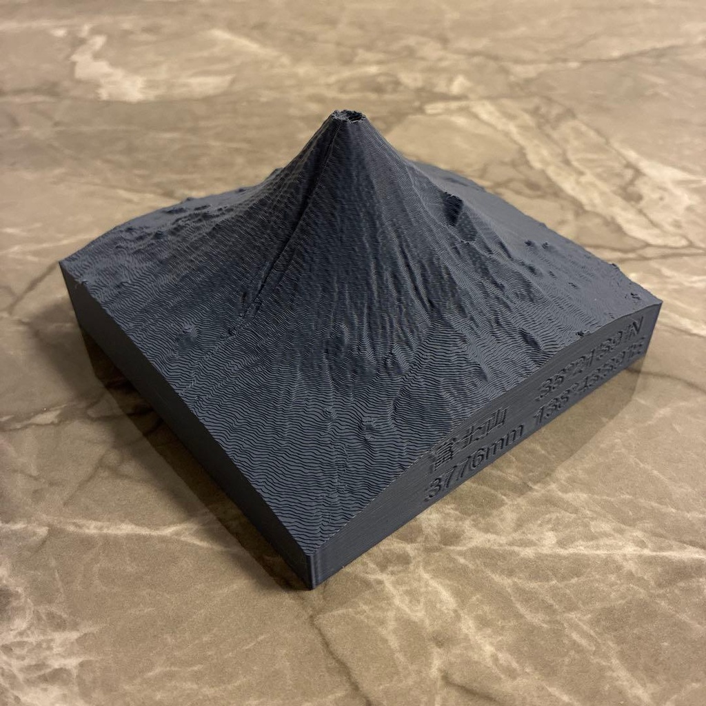 【登頂日刻印対応可能】富士山 3D地形模型｜立体地図オブジェ