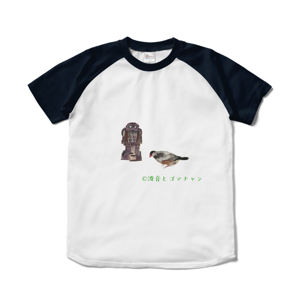 ラグランTシャツ　ゴマチャンとブリキロボットくんの出会い