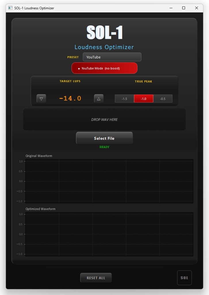 SOL-1 Loudness Optimizer for Windows