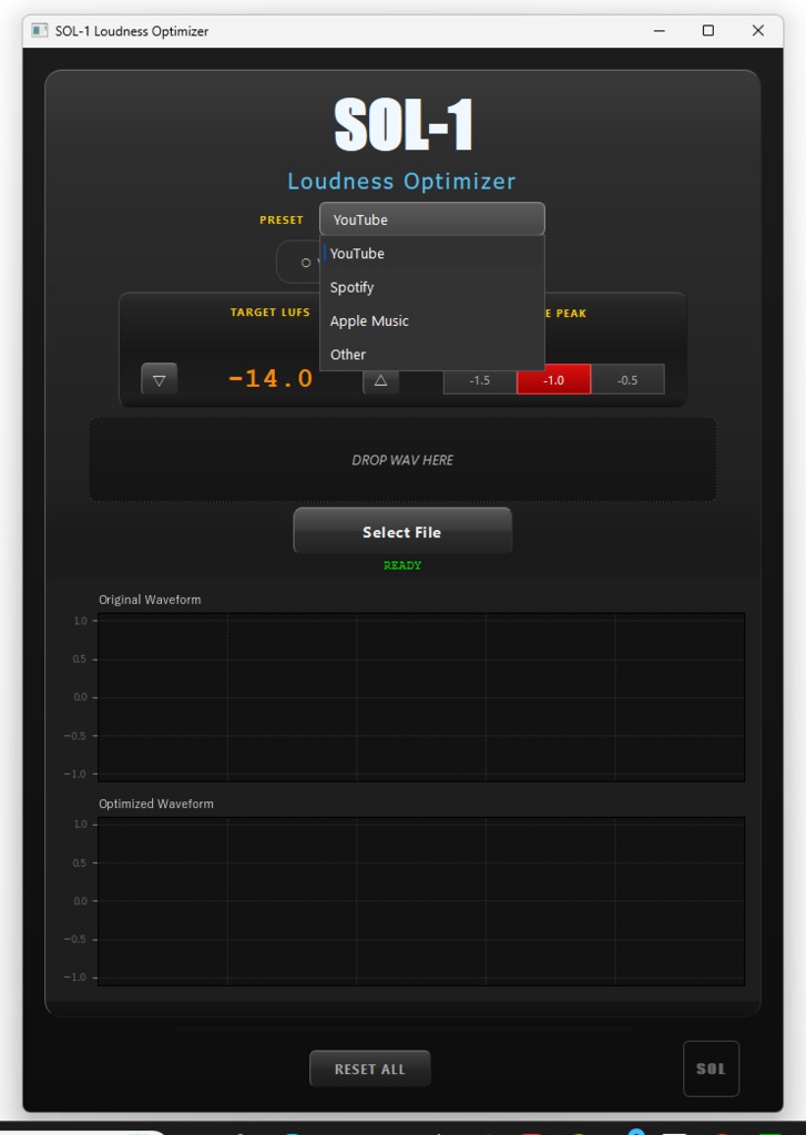 SOL-1 Loudness Optimizer for Windows