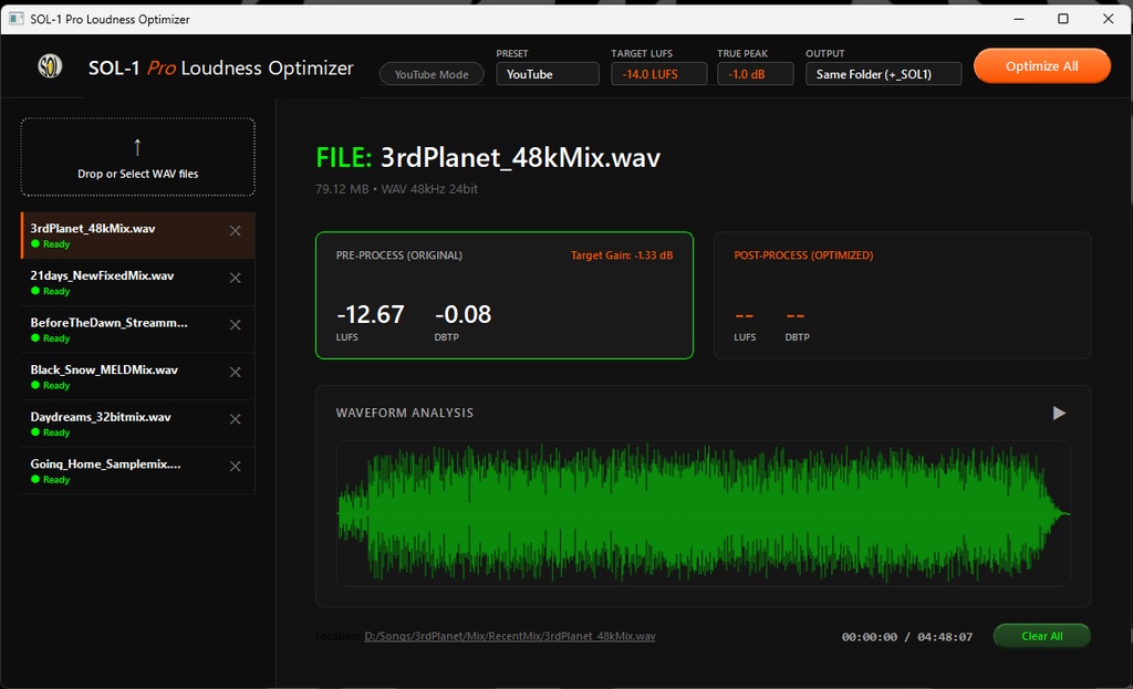 SOL-1 Pro Loudness Optimizer for Windows