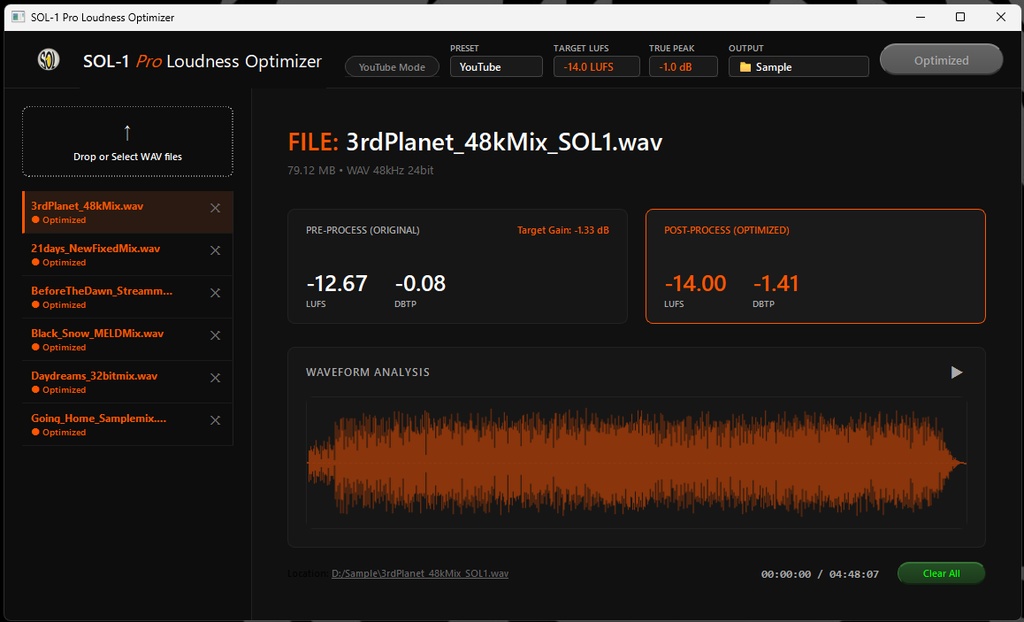 SOL-1 Pro Loudness Optimizer for Windows