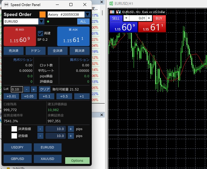 Speed Order MT5スピード注文パネル